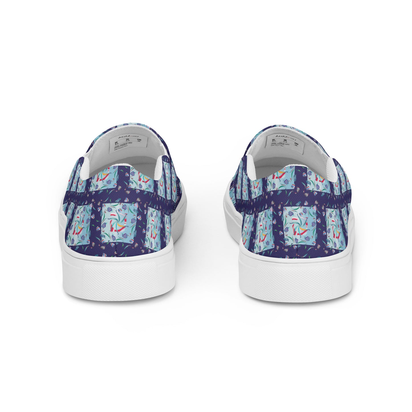 Women’s slip-on canvas shoes Kukloso Whimsical No 10 Navy - Free Shipping