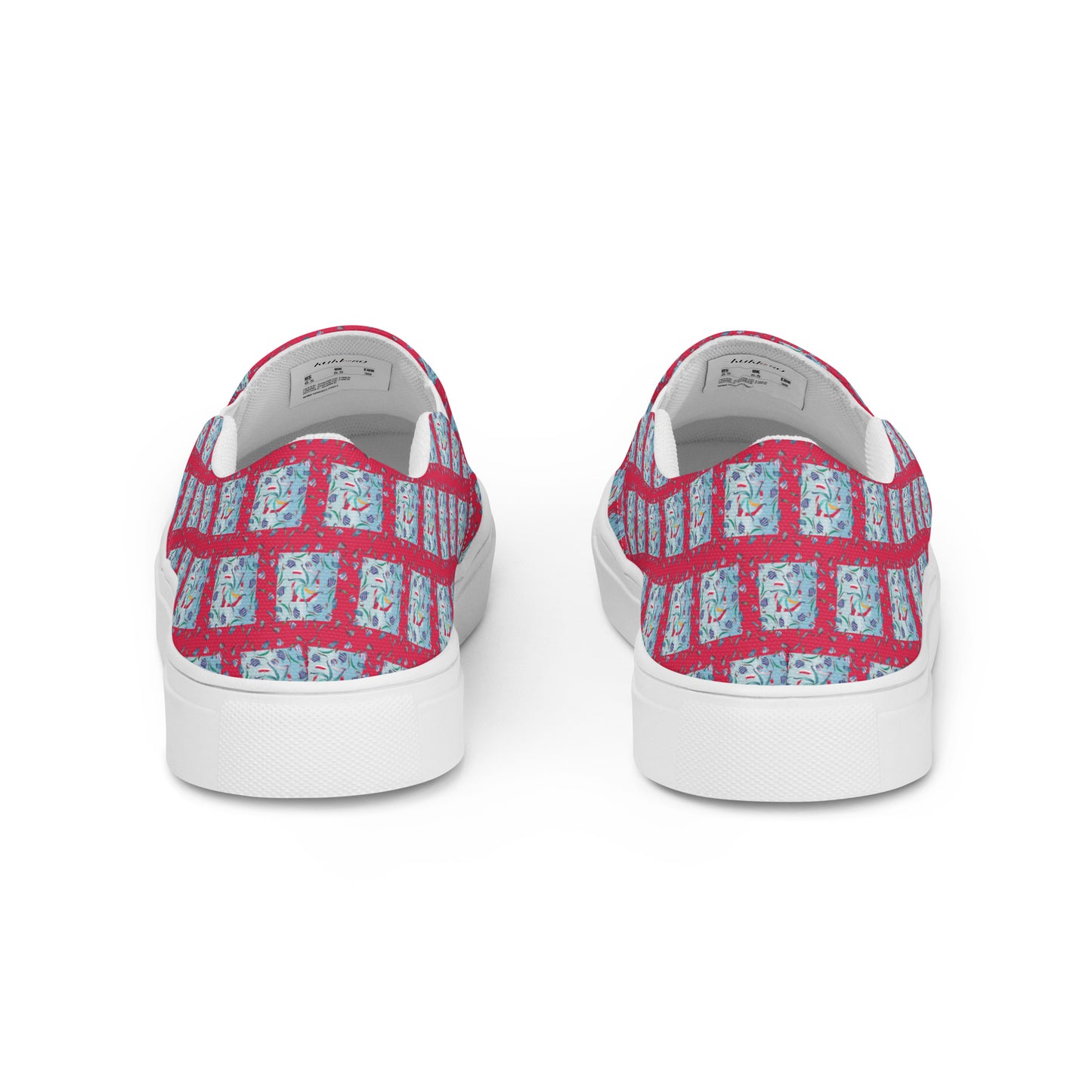 Women’s slip-on canvas shoes Kukloso Whimsical No 10 Dark Pink - Free Shipping