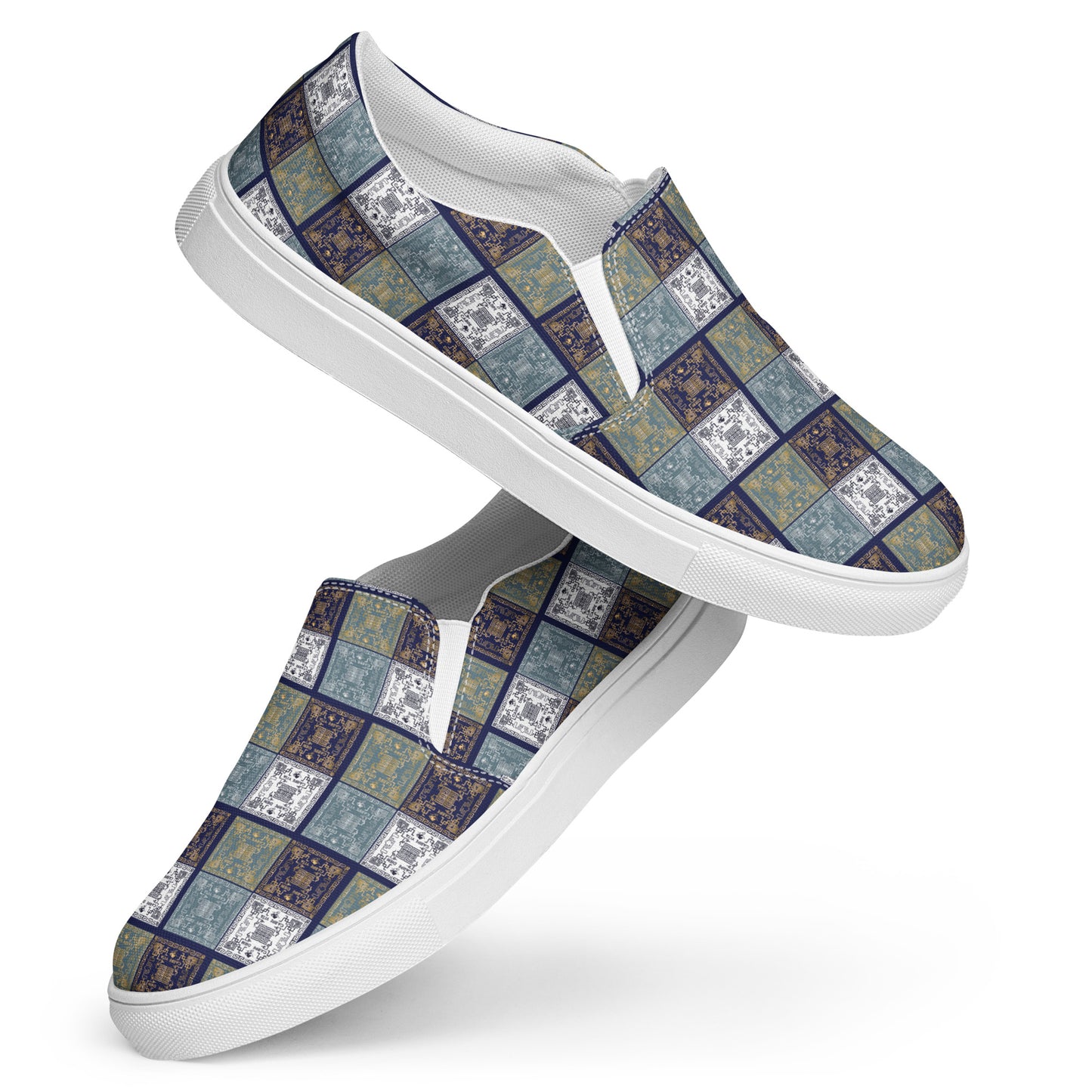 Women’s slip-on canvas shoes Kukloso Greek Border No 50 Carpe Diem - Free Shipping