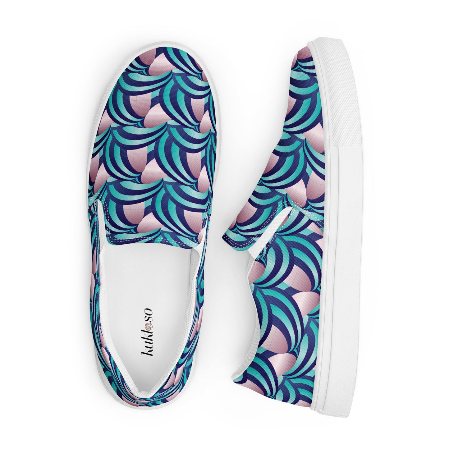 Women’s slip-on canvas shoes Kukloso Ice Cream Swirls No 4 - Free Shipping