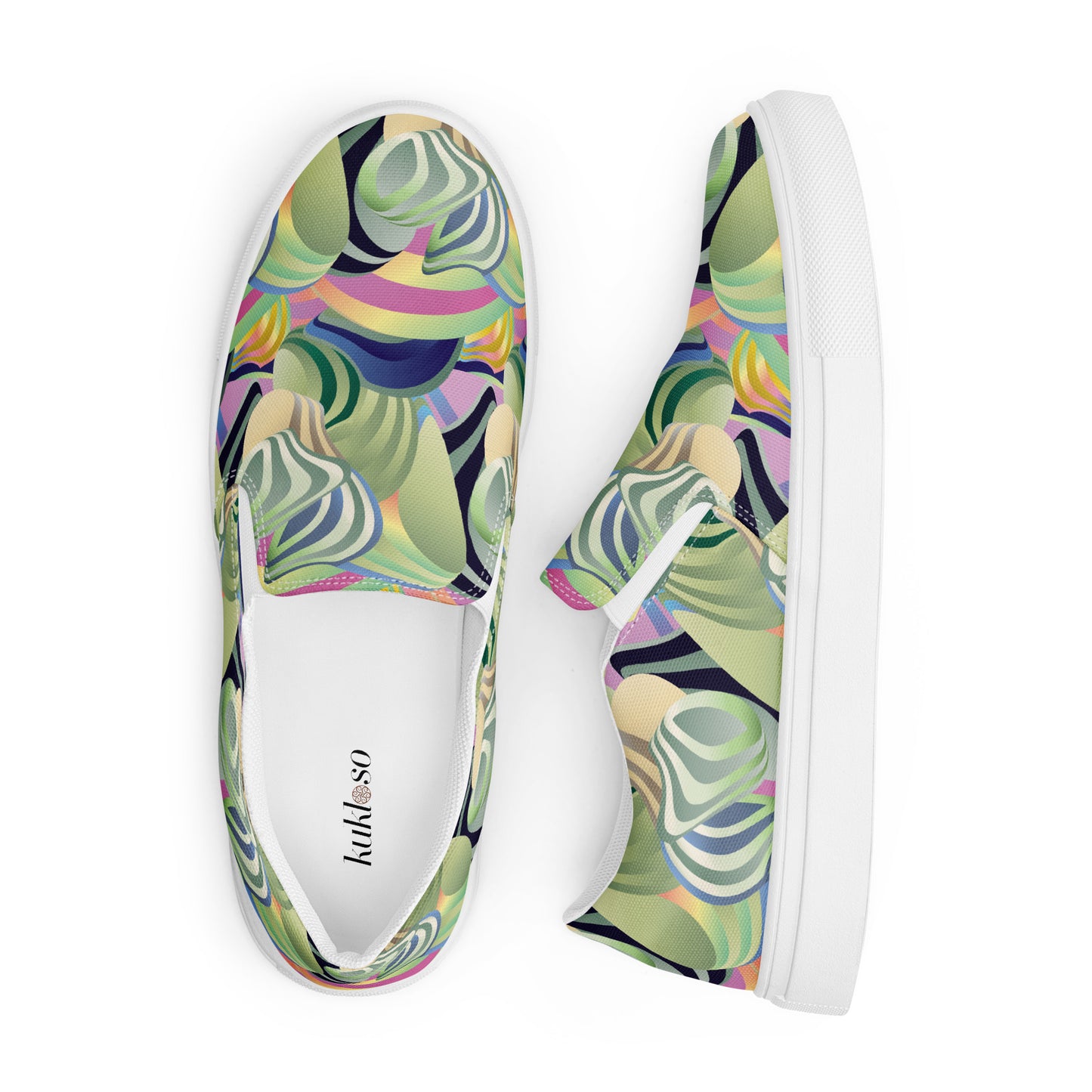 Women’s slip-on canvas shoes Kukloso Ice Cream Swirls No 42 - Free Shipping