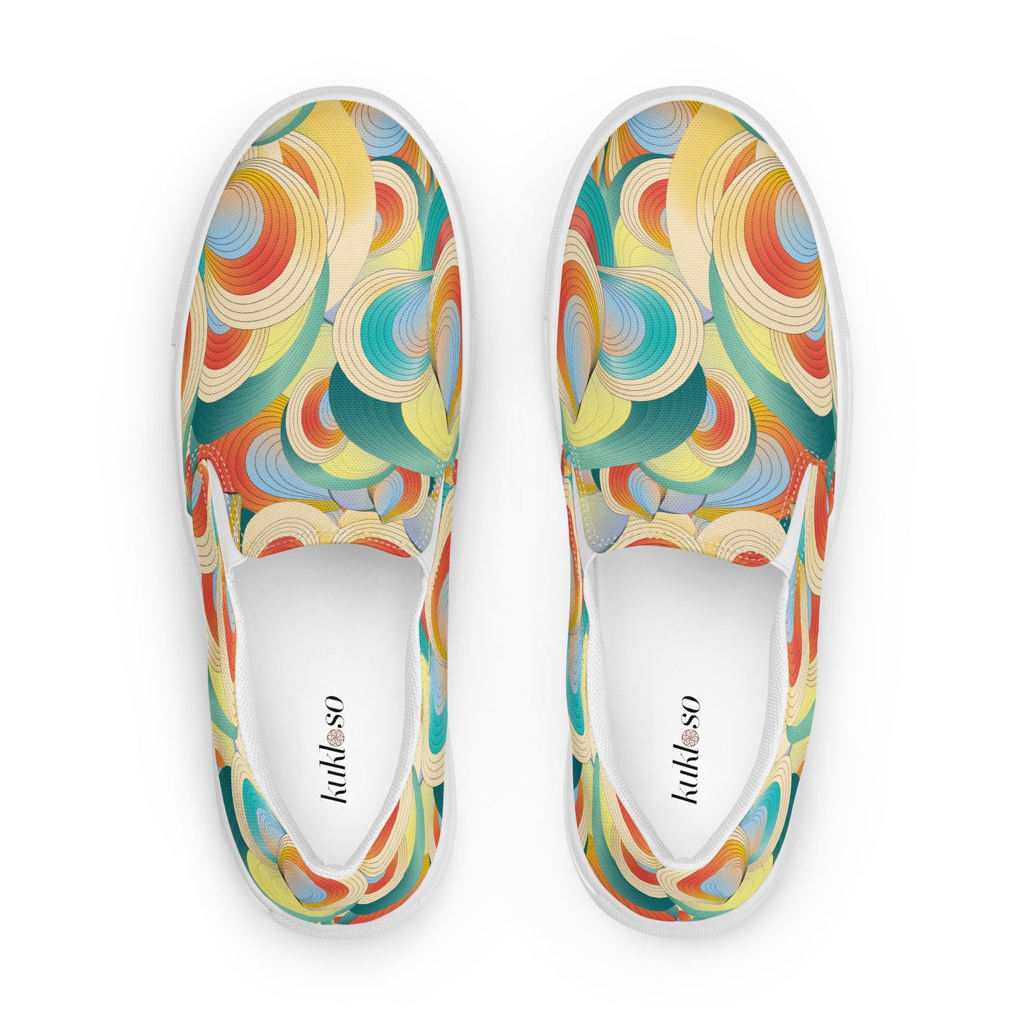 Women’s slip-on canvas shoes Kukloso Ice Cream Swirls No 60 - Free Shipping