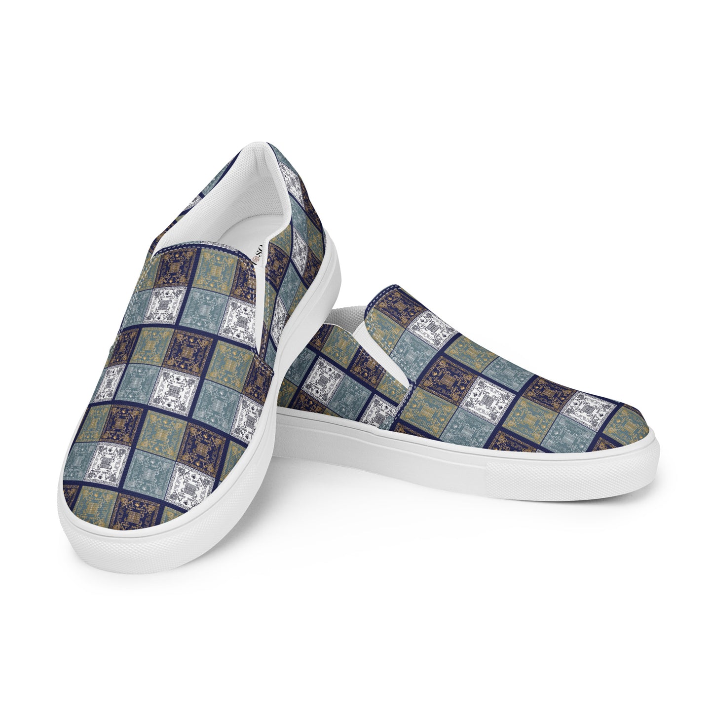 Women’s slip-on canvas shoes Kukloso Greek Border No 50 Carpe Diem - Free Shipping