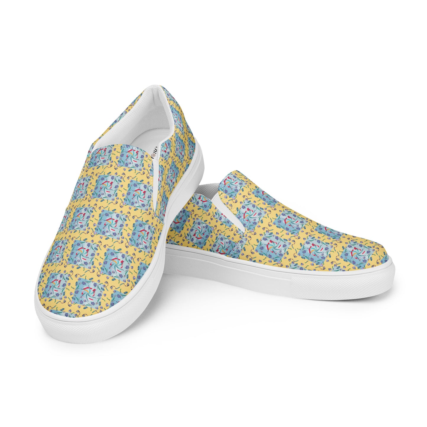 Women’s slip-on canvas shoes Kukloso Whimsical No 10 Yellow - Free Shipping