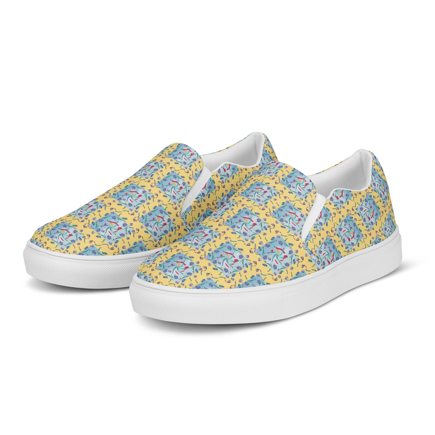 Women’s slip-on canvas shoes Kukloso Whimsical No 10 Yellow - Free Shipping