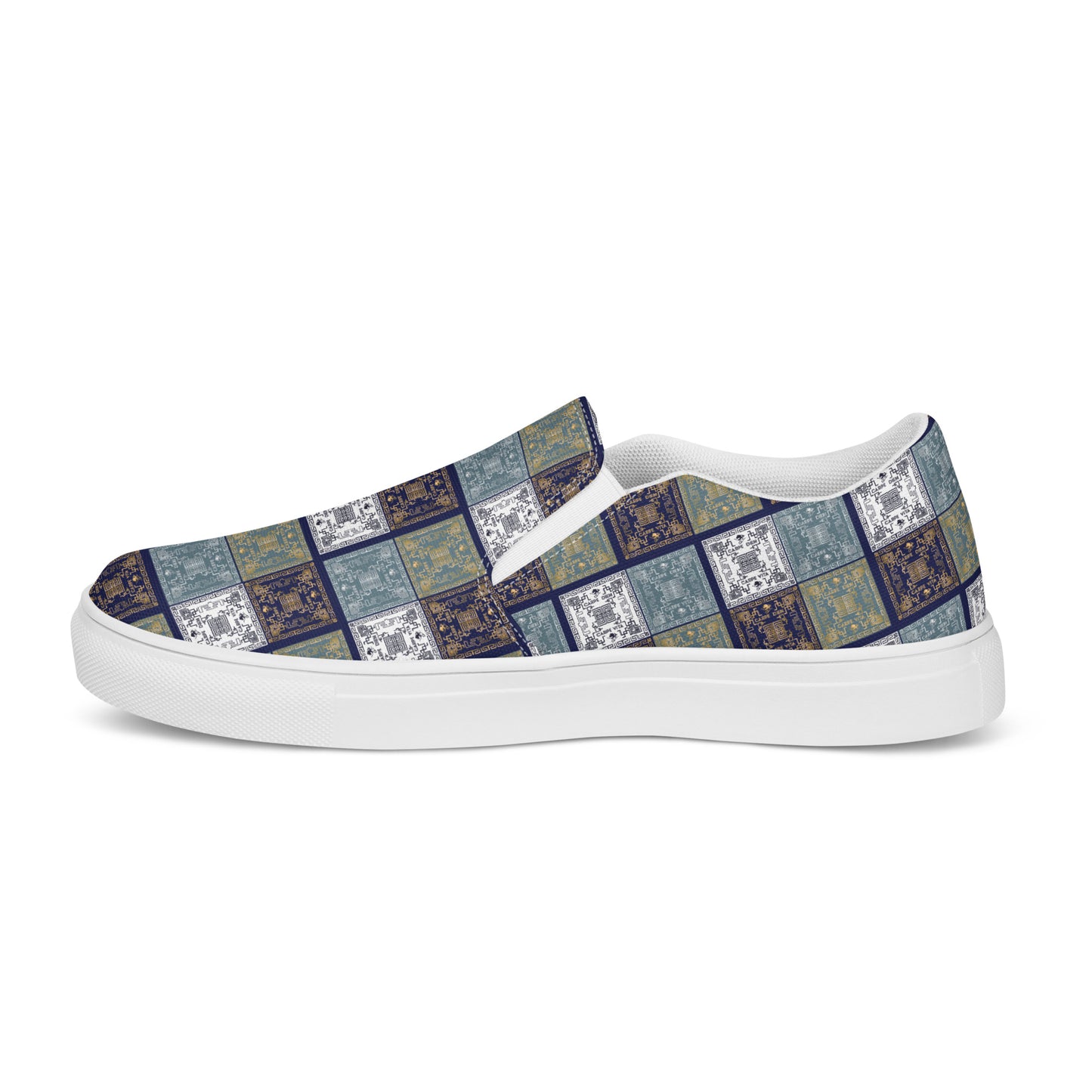 Women’s slip-on canvas shoes Kukloso Greek Border No 50 Carpe Diem - Free Shipping