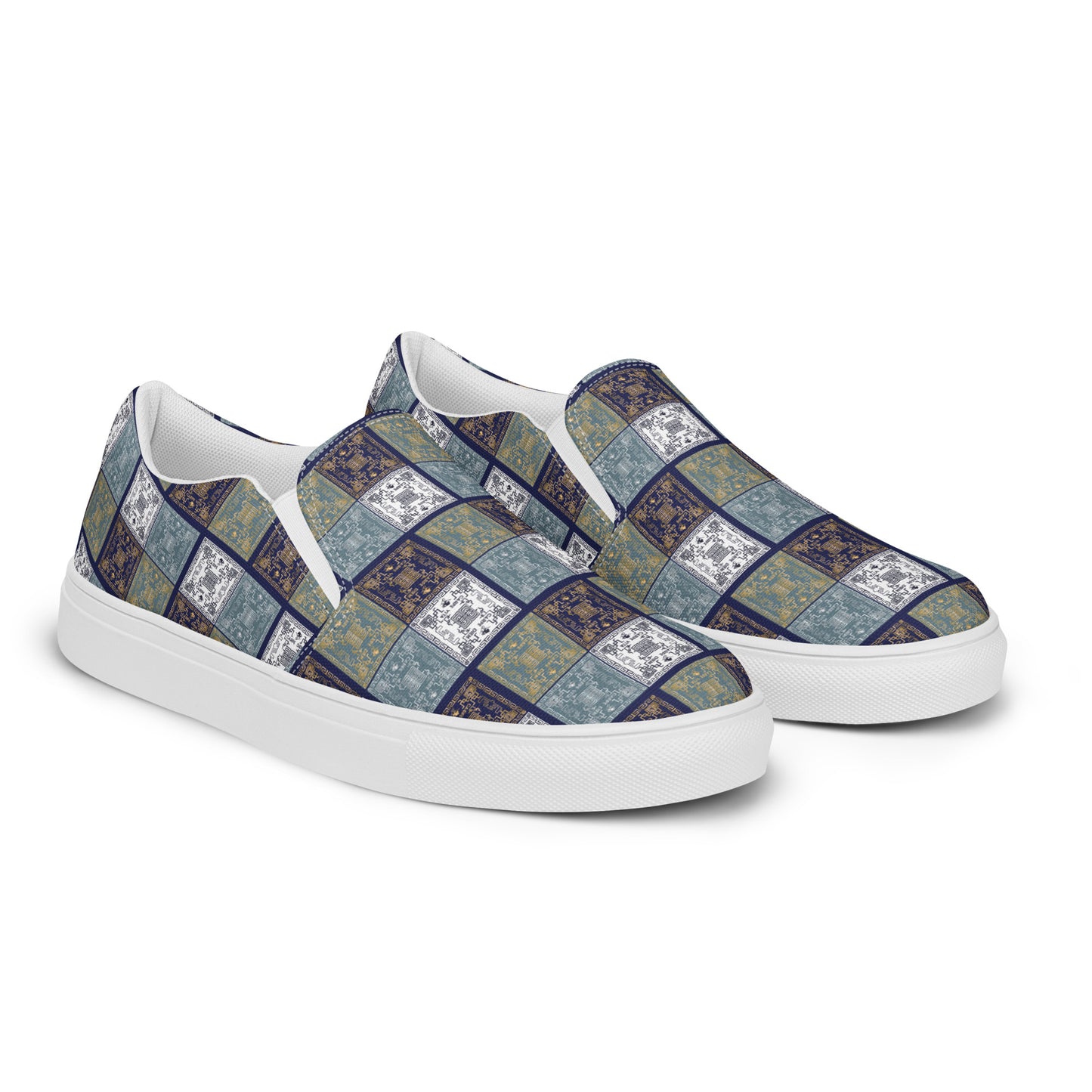Women’s slip-on canvas shoes Kukloso Greek Border No 50 Carpe Diem - Free Shipping
