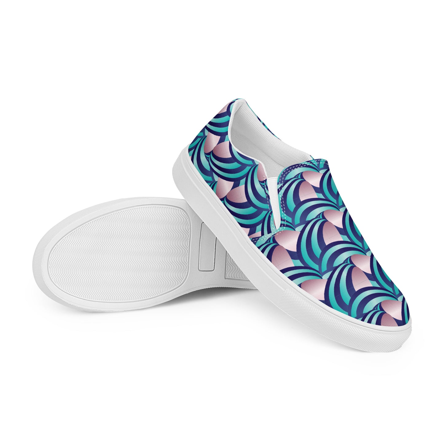 Women’s slip-on canvas shoes Kukloso Ice Cream Swirls No 4 - Free Shipping