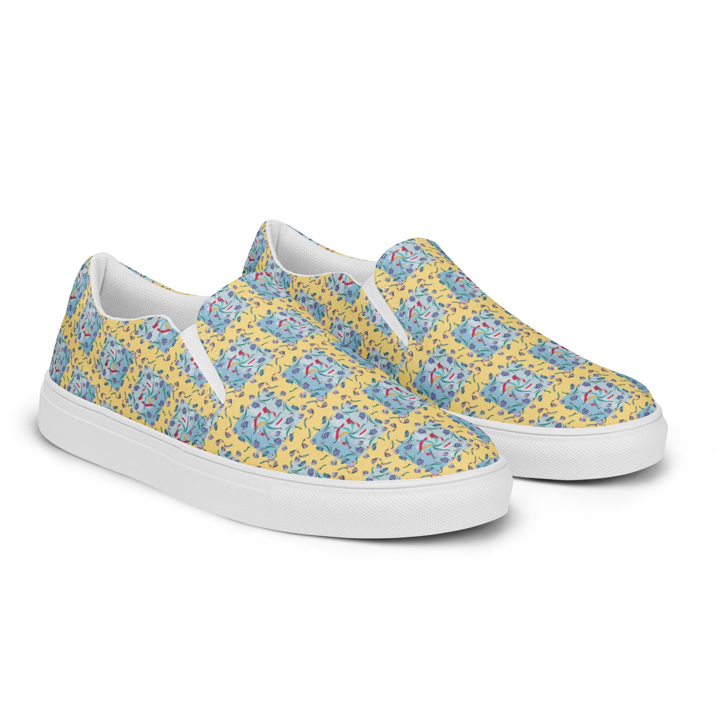 Women’s slip-on canvas shoes Kukloso Whimsical No 10 Yellow - Free Shipping