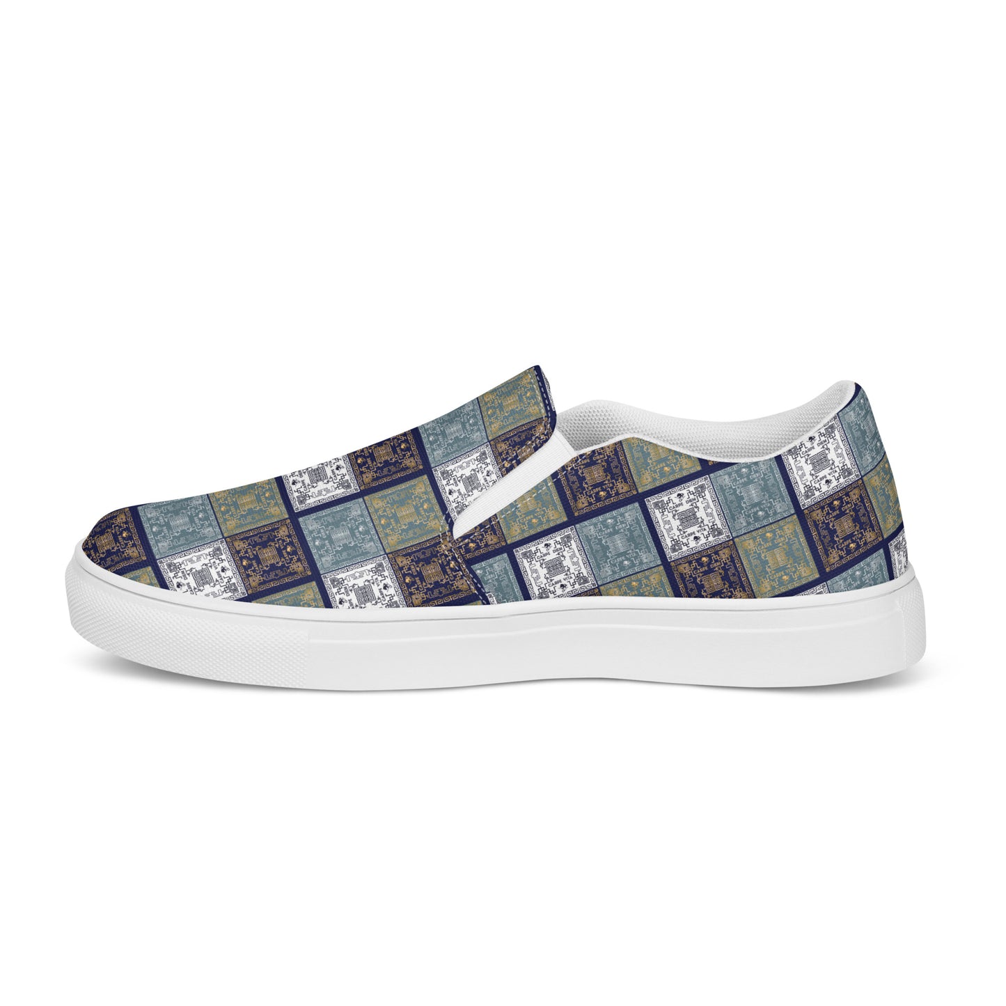Women’s slip-on canvas shoes Kukloso Greek Border No 50 Carpe Diem - Free Shipping