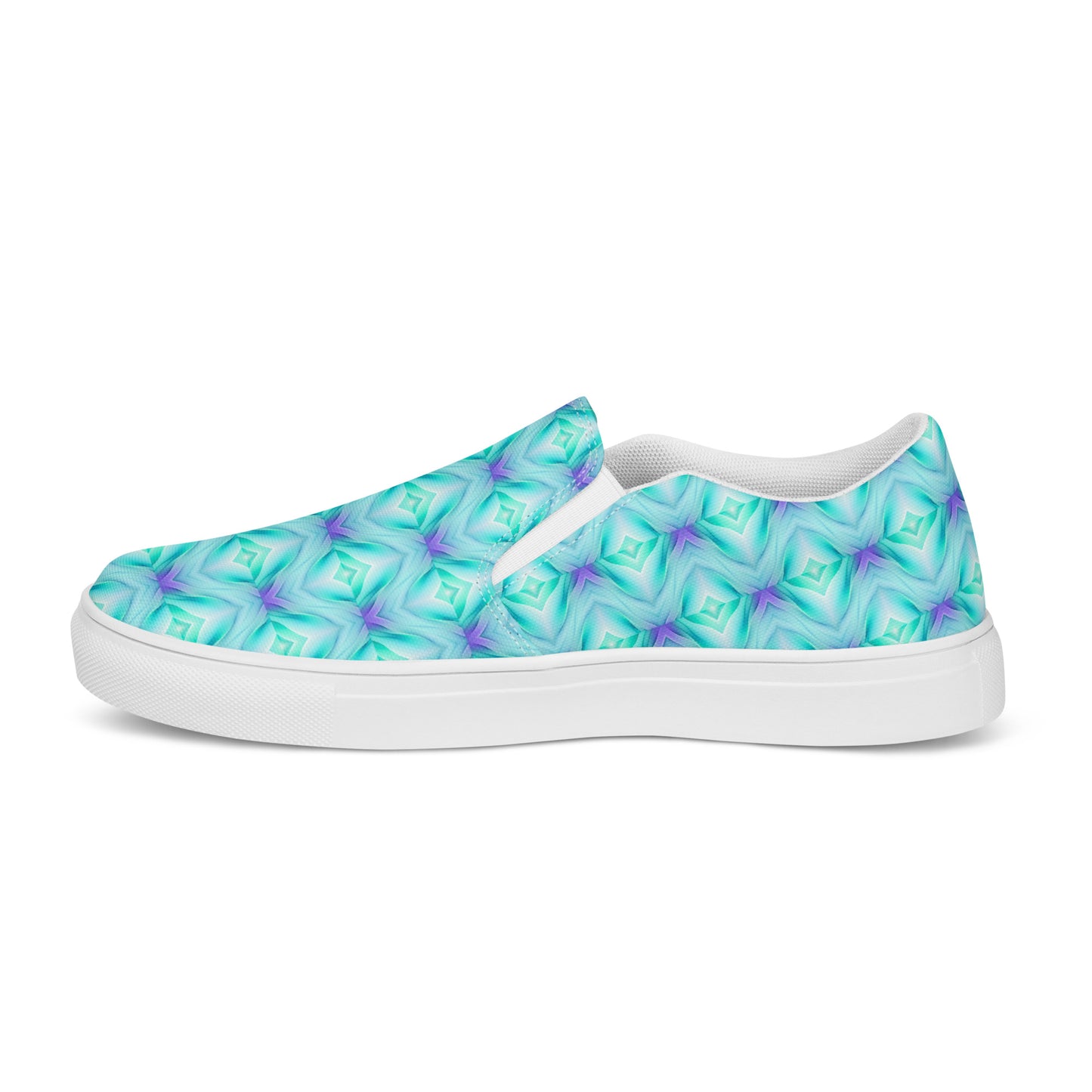 Women’s slip-on canvas shoes Kukloso Abstract No 2 Aqua/Blue - Free Shipping
