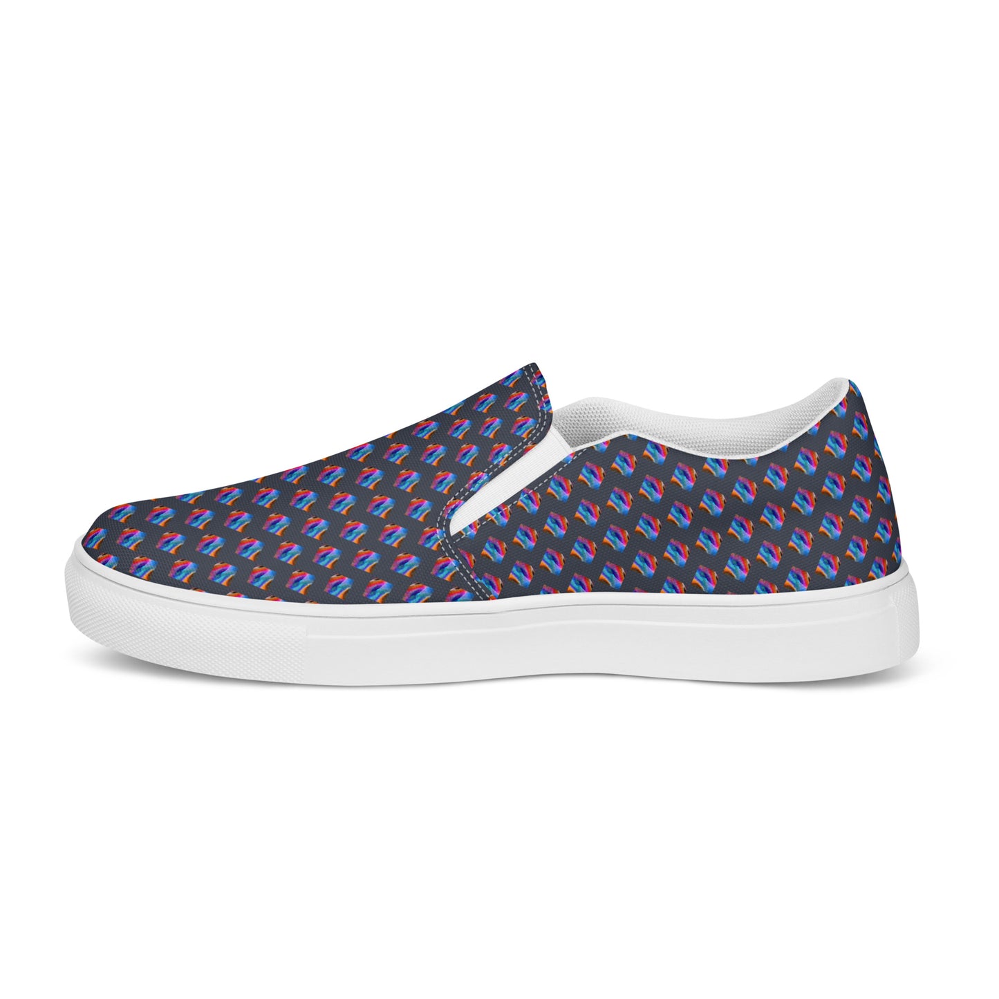 Women’s slip-on canvas shoes Kukloso Abstract No 4 Navy - Free Shipping