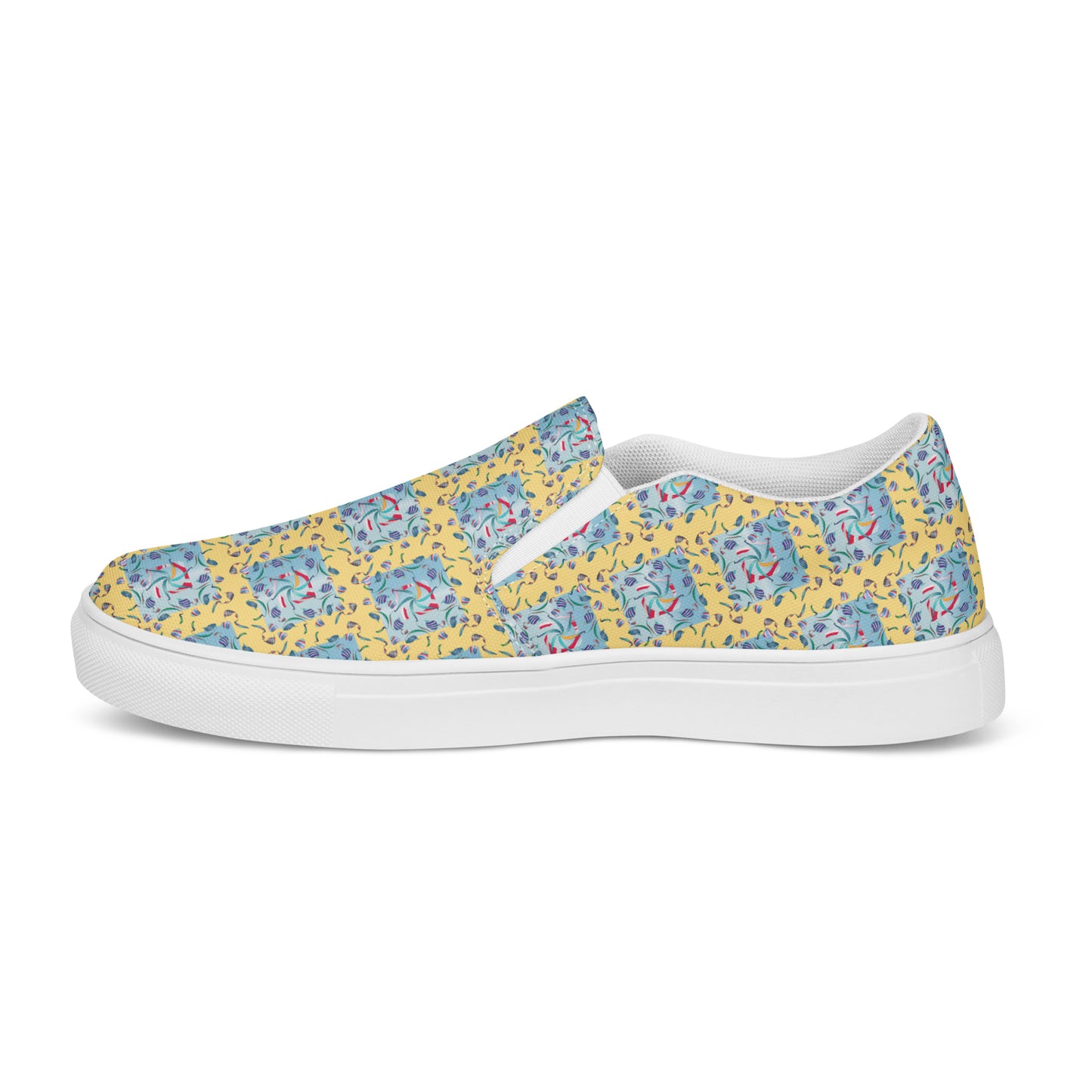 Women’s slip-on canvas shoes Kukloso Whimsical No 10 Yellow - Free Shipping