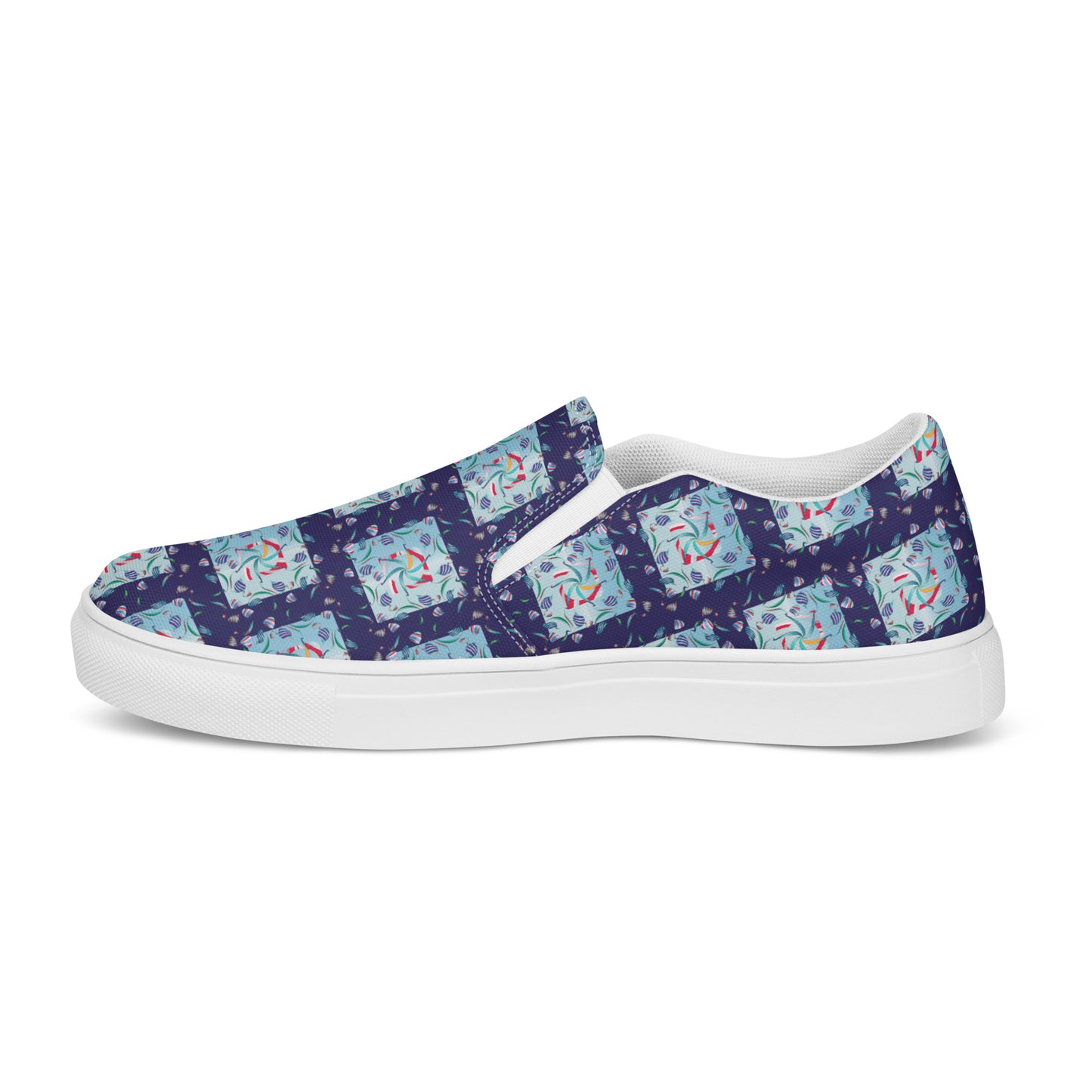 Women’s slip-on canvas shoes Kukloso Whimsical No 10 Navy - Free Shipping