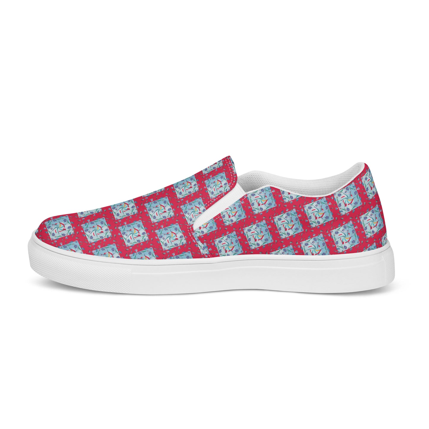 Women’s slip-on canvas shoes Kukloso Whimsical No 10 Dark Pink - Free Shipping