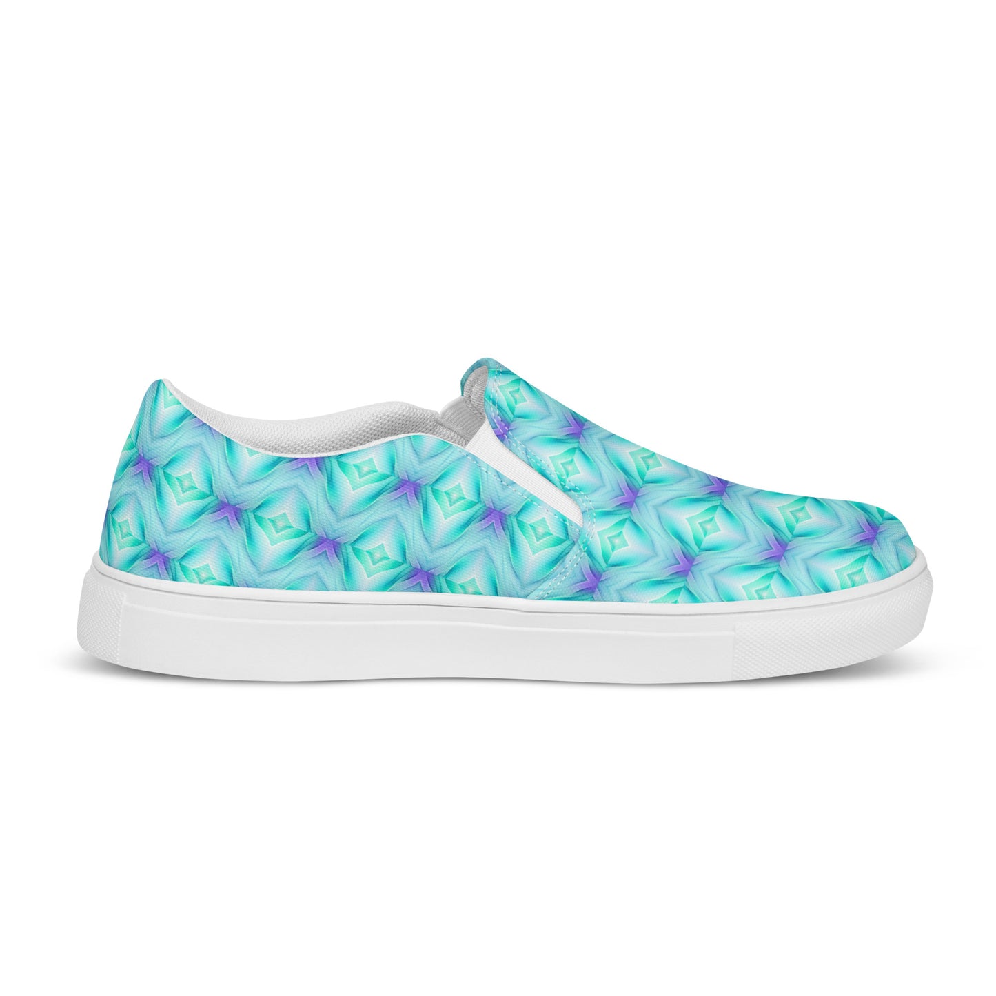 Women’s slip-on canvas shoes Kukloso Abstract No 2 Aqua/Blue - Free Shipping