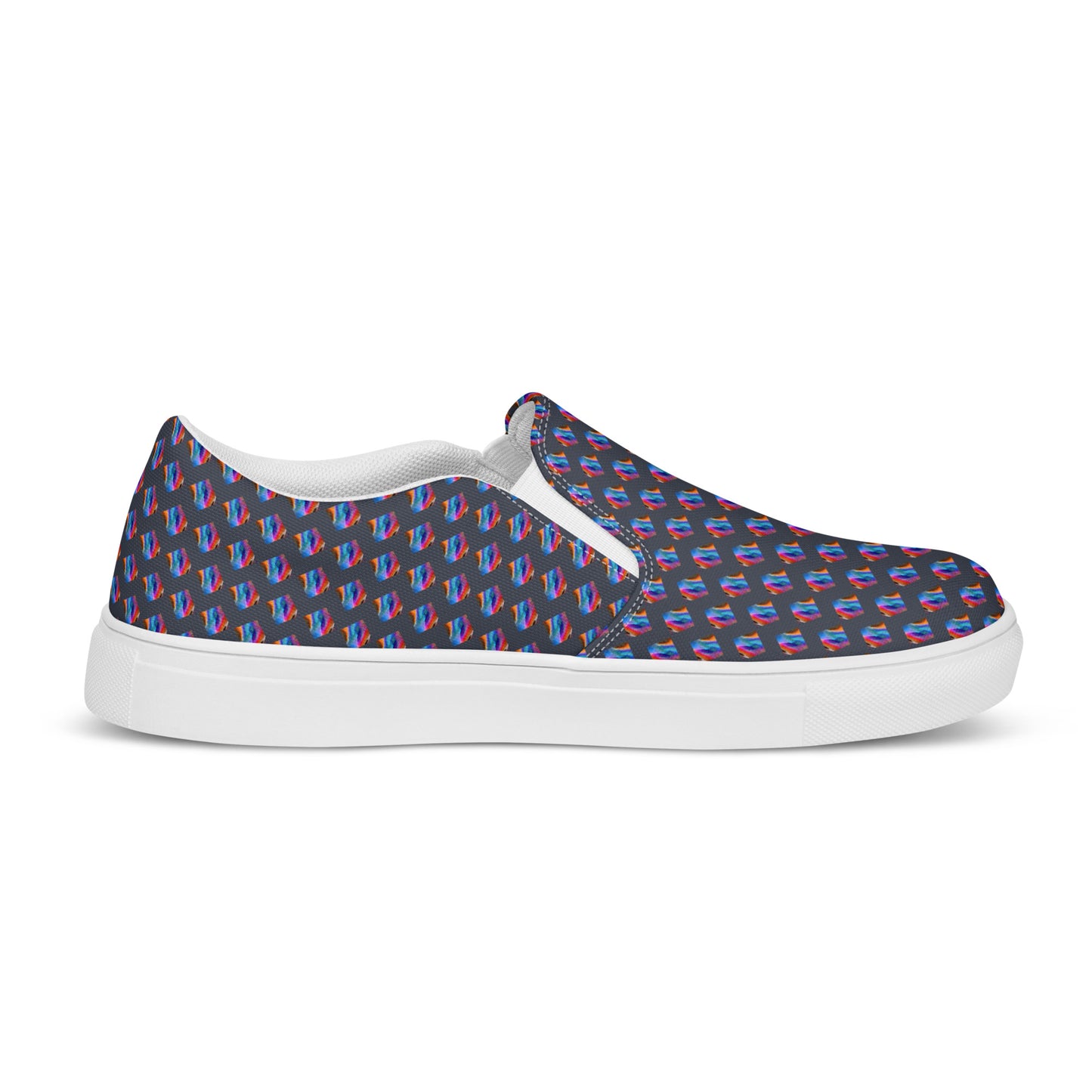 Women’s slip-on canvas shoes Kukloso Abstract No 4 Navy - Free Shipping