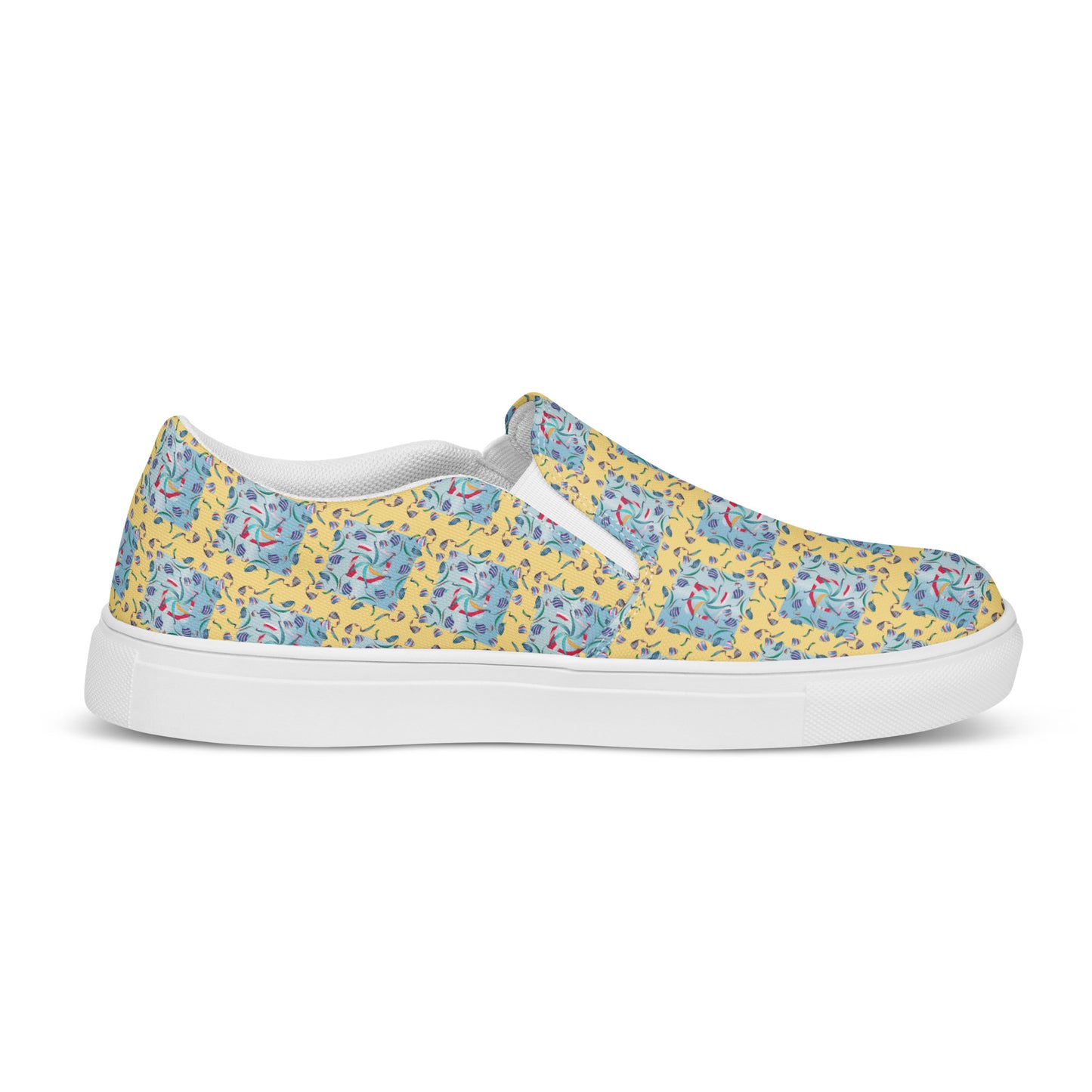 Women’s slip-on canvas shoes Kukloso Whimsical No 10 Yellow - Free Shipping