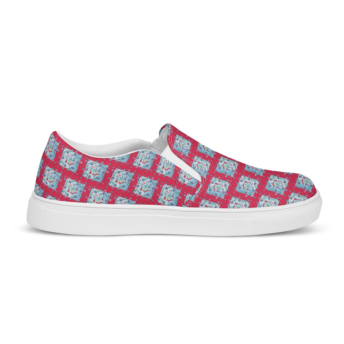 Women’s slip-on canvas shoes Kukloso Whimsical No 10 Dark Pink - Free Shipping