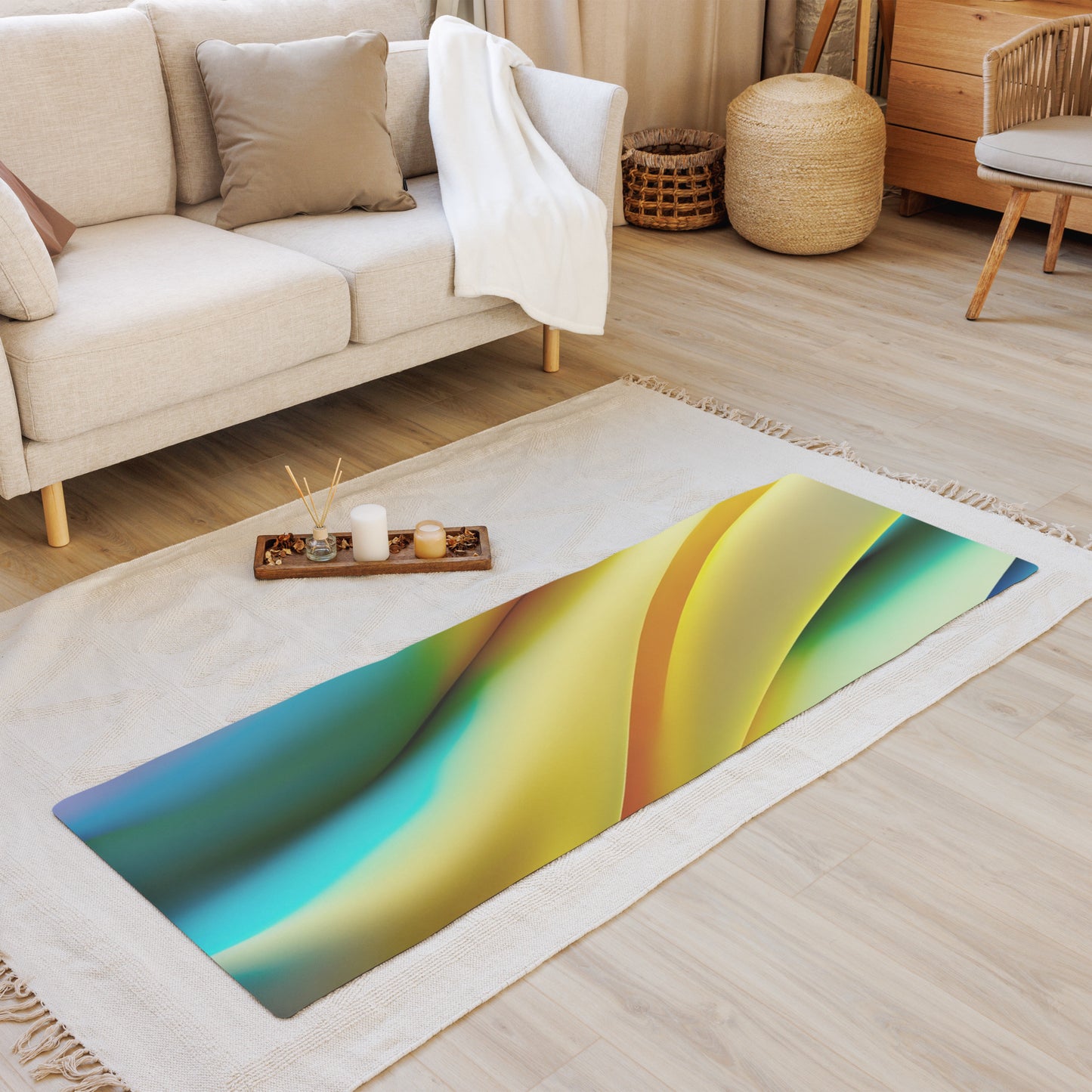 Yoga mat Kukloso No 11 Moving Rainbow of Colors colors Free Shipping