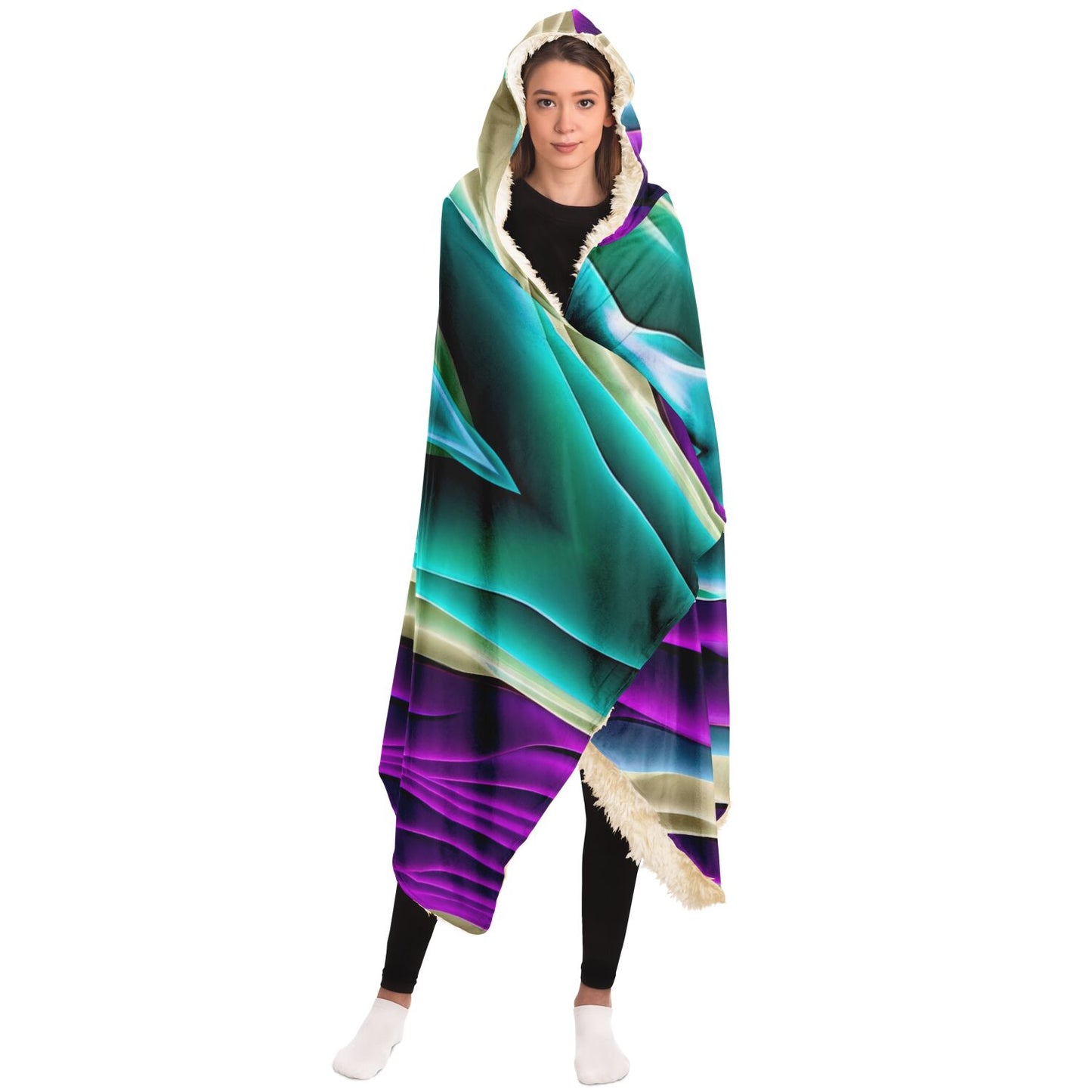 Hooded Blanket - AOP Kukloso Color Flows No 1 - Free Shipping