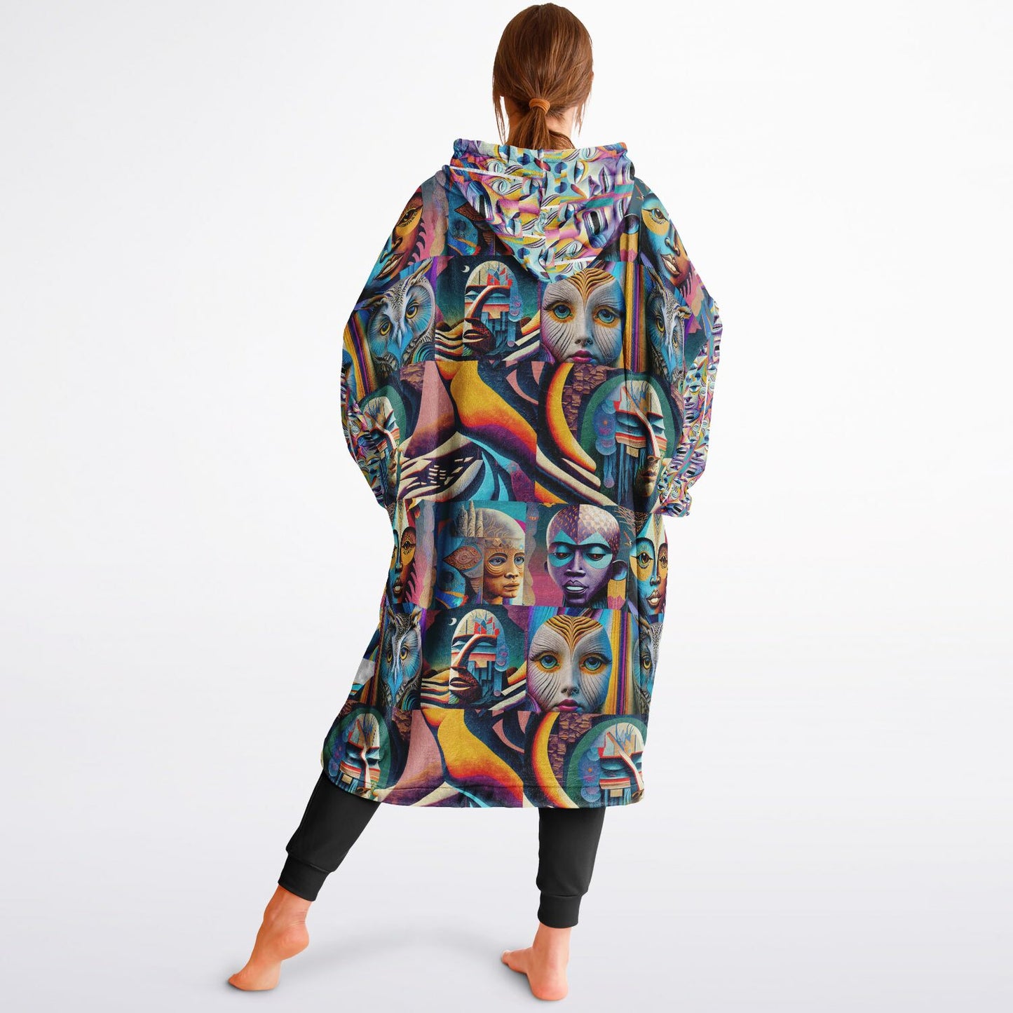 Snug Hoodie Economy - AOP Kukloso Cubist Faces No 8 - Free Shipping