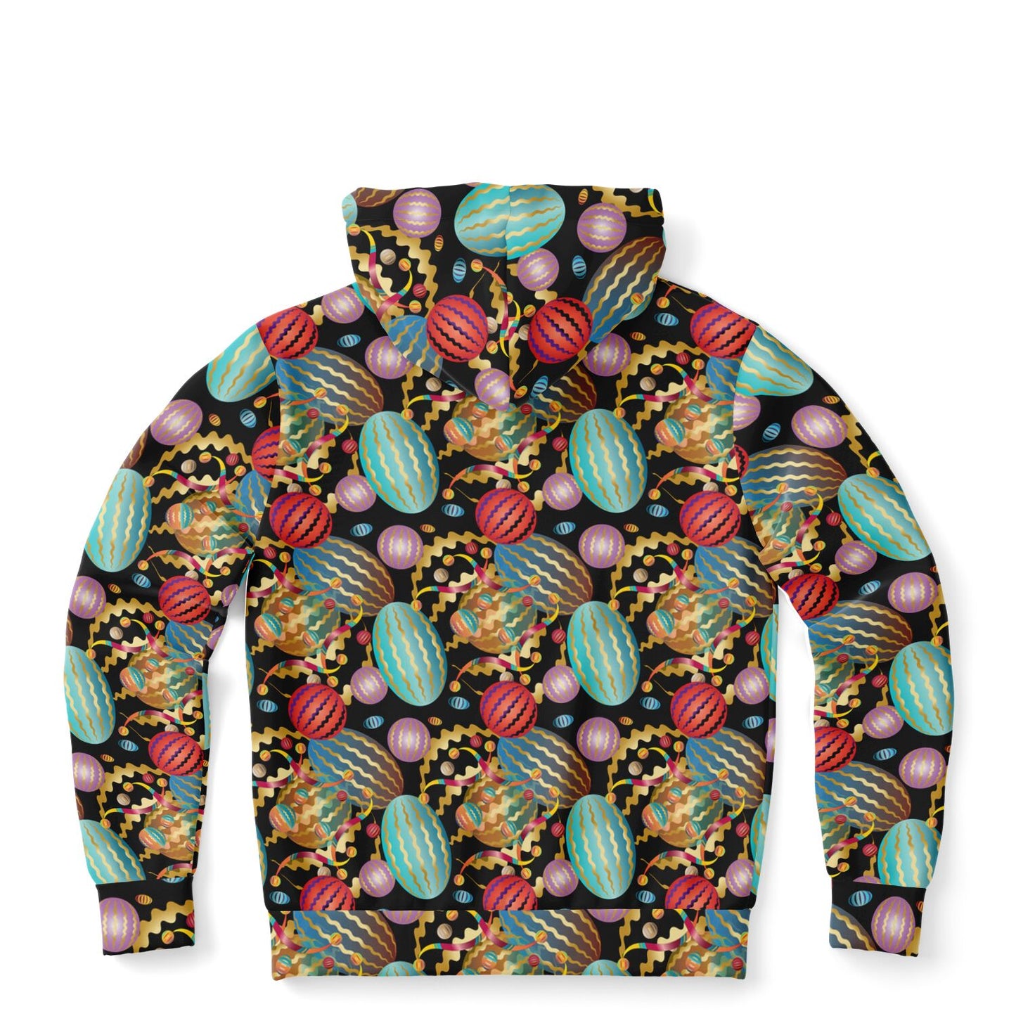 Fashion Zip-Up Hoodie - AOP Kukloso Whimsical No 20 Multicolored on White - Free Shipping