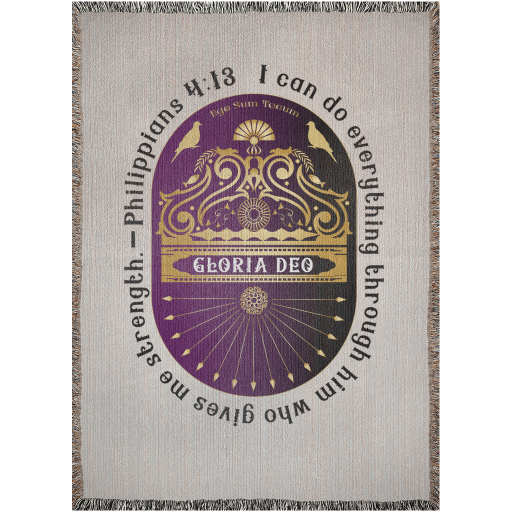 Woven Blankets Kukloso Gloria Deo Philippians 4:13 -Free Shipping