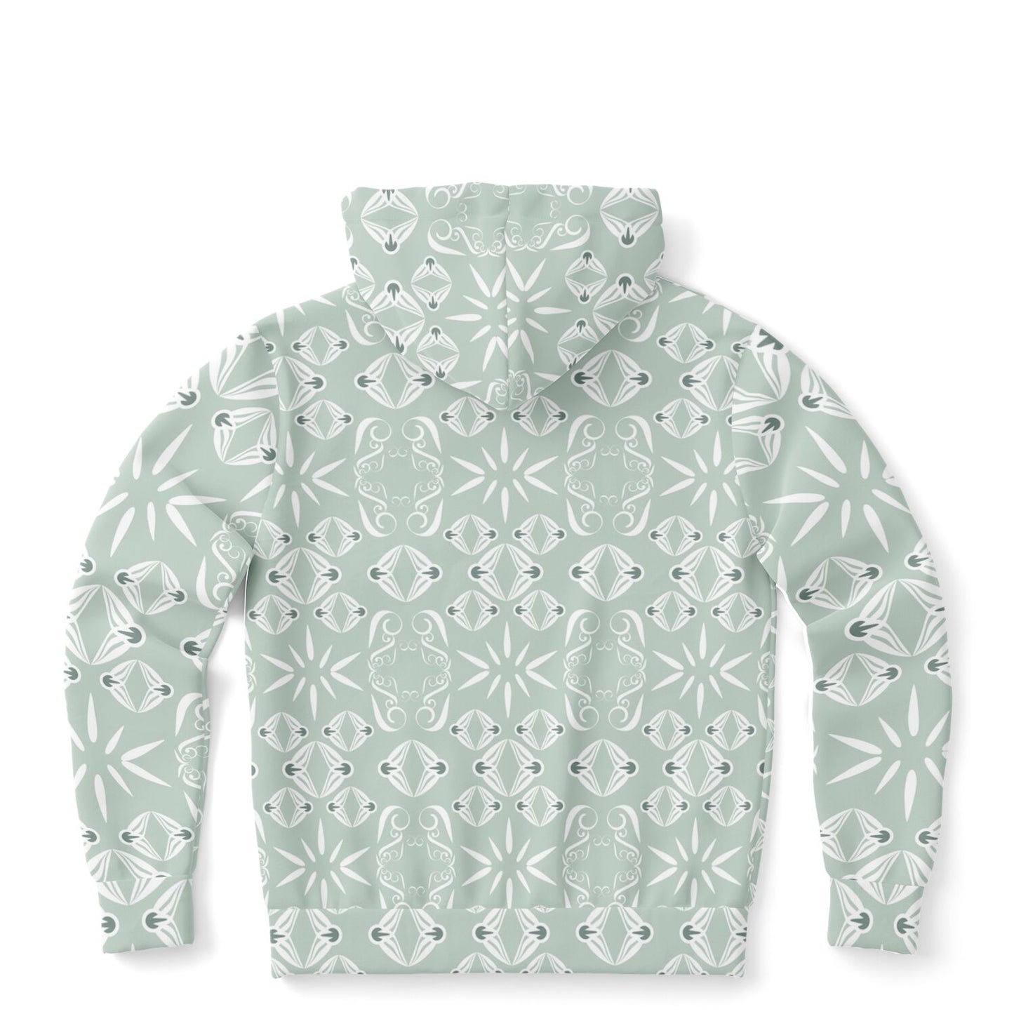 Fashion Zip-Up Hoodie - AOP  Kukloso Abstractical No 43 Sage on White - Free Shipping