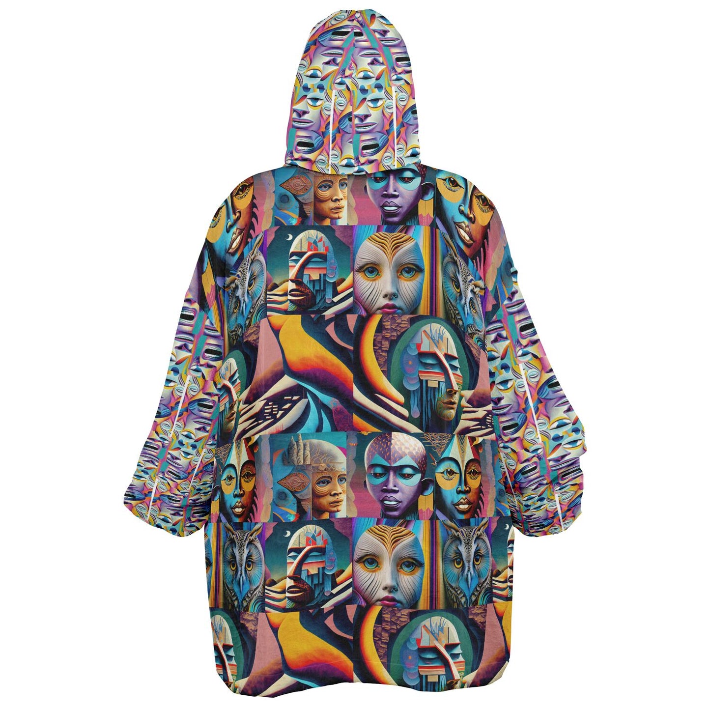 Snug Hoodie Economy - AOP Kukloso Cubist Faces No 8 - Free Shipping