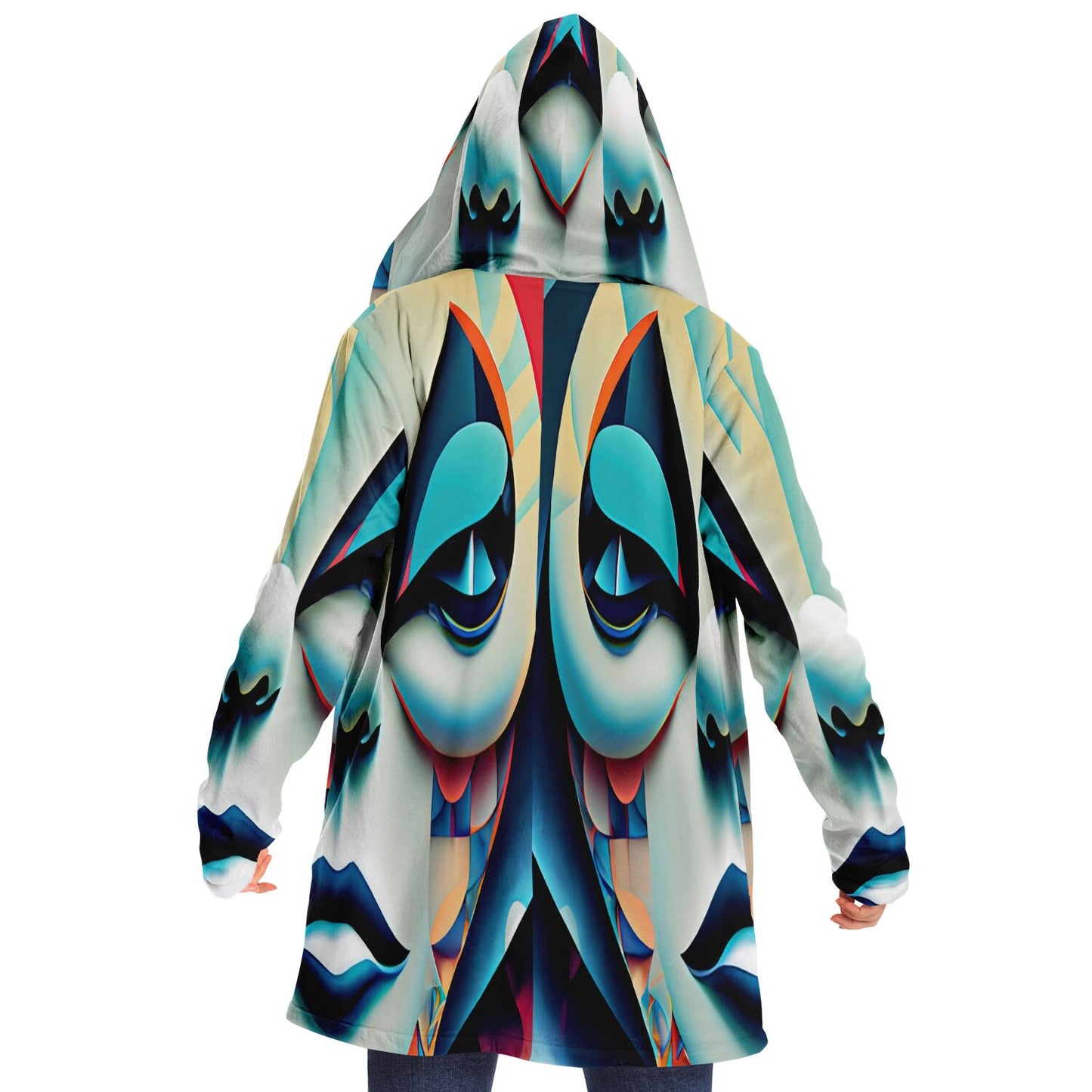 Microfleece Cloak - AOP Kukloso Cubist Faces No 10 - Free Shipping