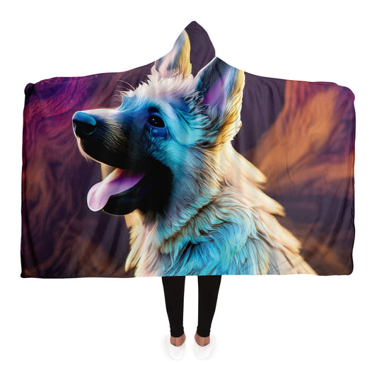 Hooded Blanket - AOP Kukloso German Sheperd Puppy No 1 - Free Shipping