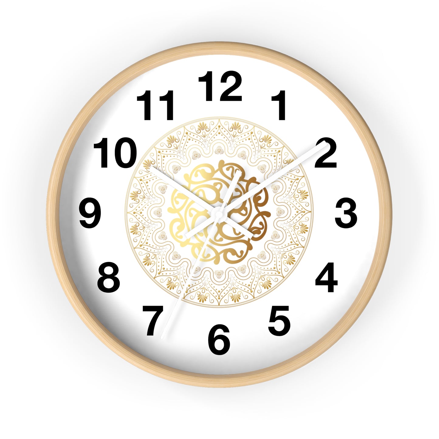 Wall Clock Kukloso Gold Mandala No 119 - Free Shipping