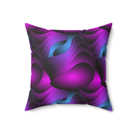 Spun Polyester Square Pillow Kukloso Ice Cream Swirls No 8 Purples & Pinks - Free Shipping