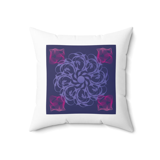 Spun Polyester Square Pillow Kukloso Fleurons No 5 - Free Shipping