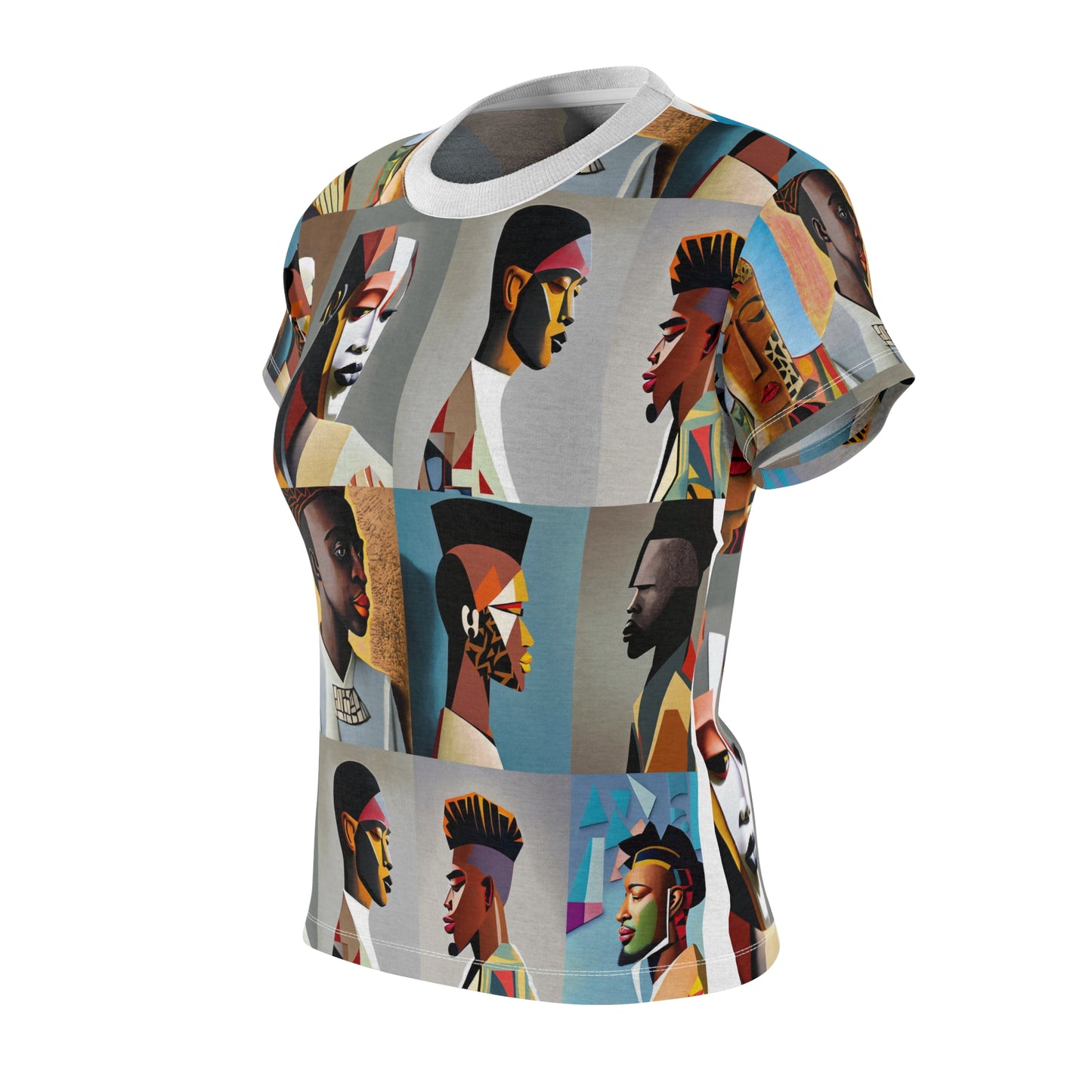 Women's Cut & Sew Tee (AOP) Kukloso Cubist Faces No 22 - Free Shipping