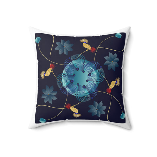 Spun Polyester Square Pillow Kukloso Ancient Geometrica No 38 - Free Shipping