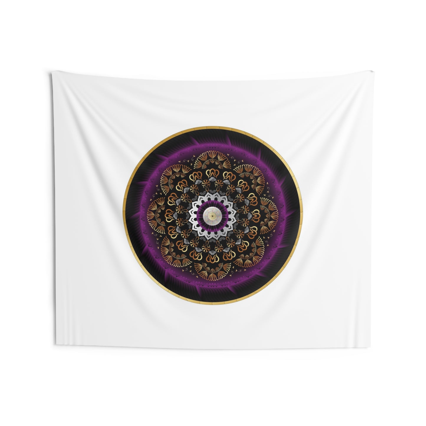 Indoor Wall Tapestries Kukloso Kuklos No 4497 Purple, Gold Mandala Free Shipping