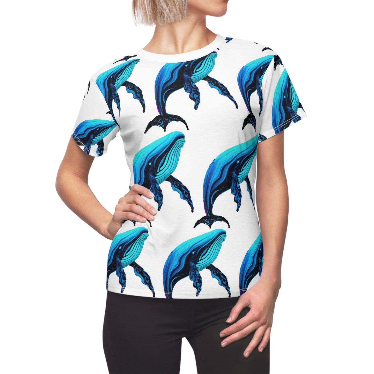 Women's Cut & Sew Tee (AOP) Kukloso Cubist Mr. Whale - Free Shipping