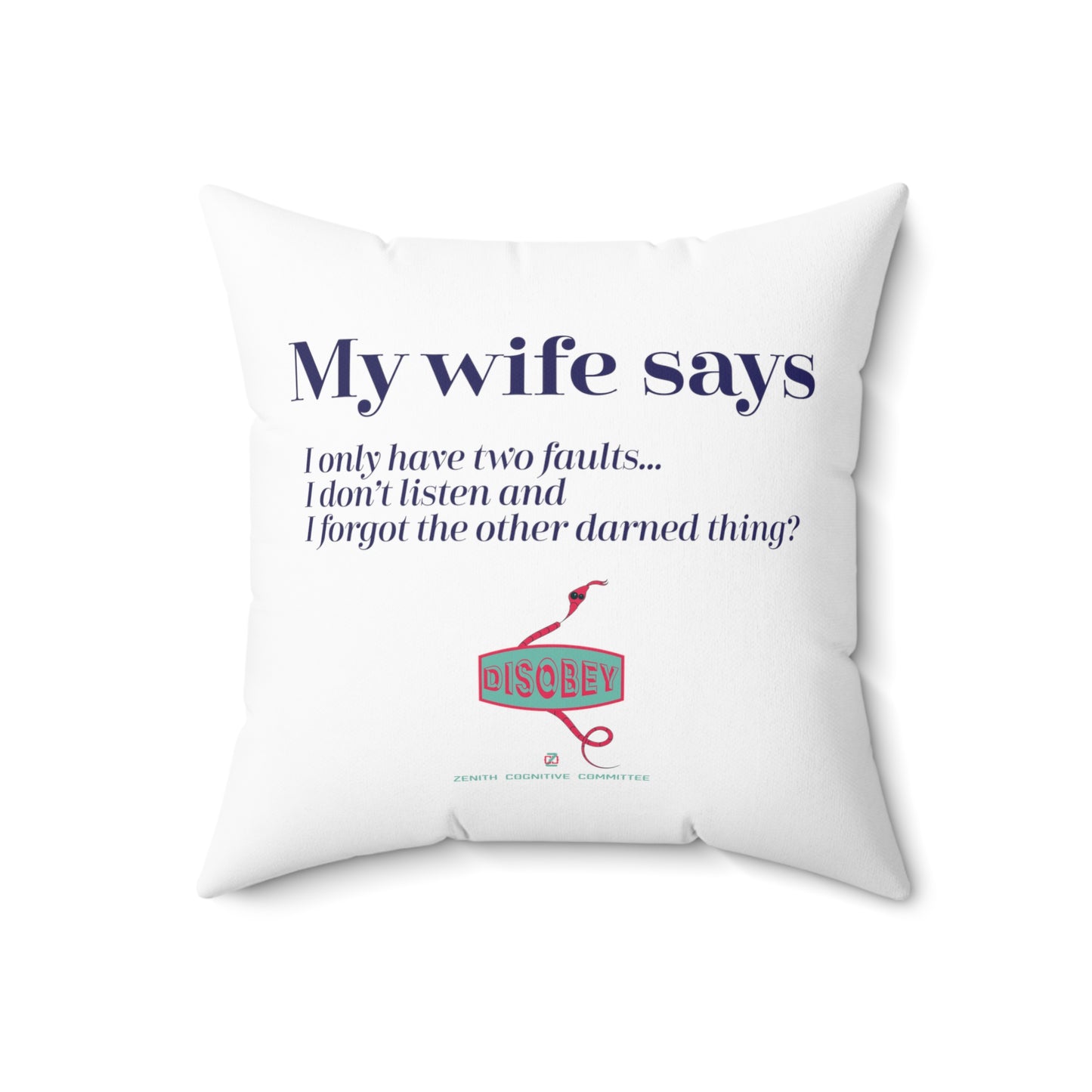 Spun Polyester Square Pillow Kukloso ' The Mother of all Notices' - Free Shipping
