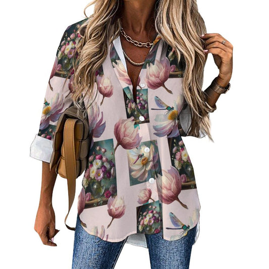 Long Sleeve Shirt Blouse Kukloso Abstract No 593