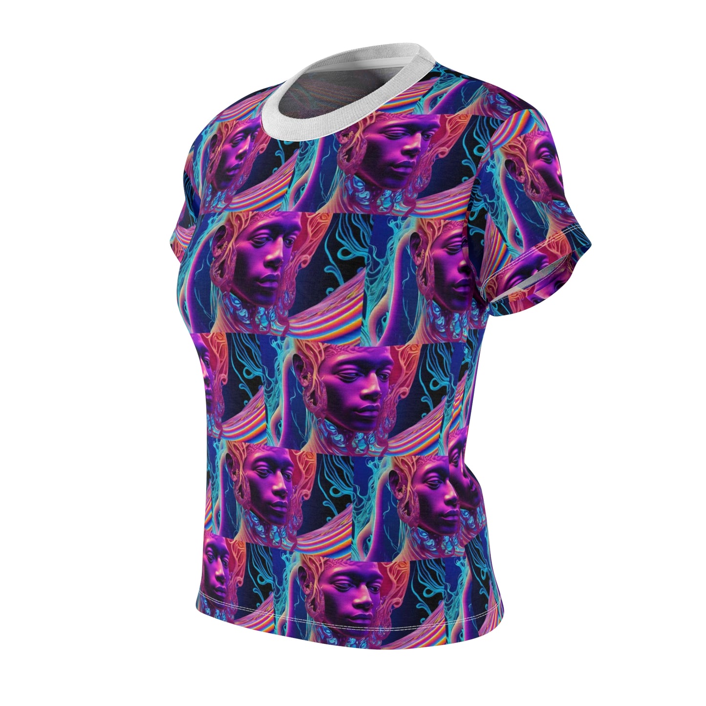 Women's Cut & Sew Tee (AOP) Kukloso Space Face No 2 - Free Shipping