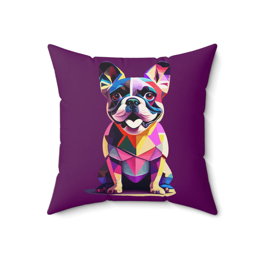 Spun Polyester Square Pillow Kukloso French Bulldog - Free Shipping