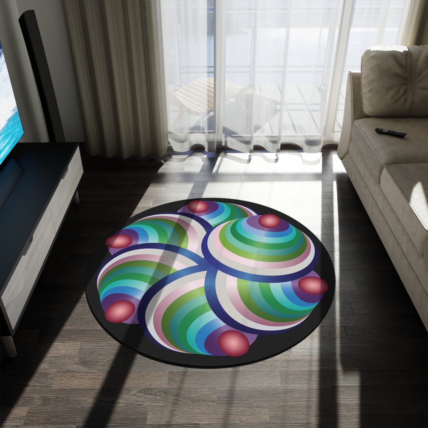 Round Rug  Kukloso Ice Cream Swirls No 8 Free Shipping