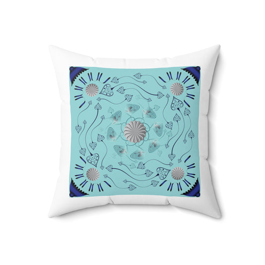 Spun Polyester Square Pillow Kukloso Ancient Geometrica No 32 - Free Shipping