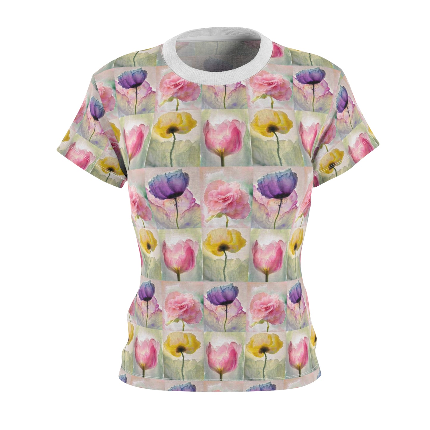 Women's Cut & Sew Tee (AOP) Kukloso Watercolor Florals Medium Pattern - Free Shipping