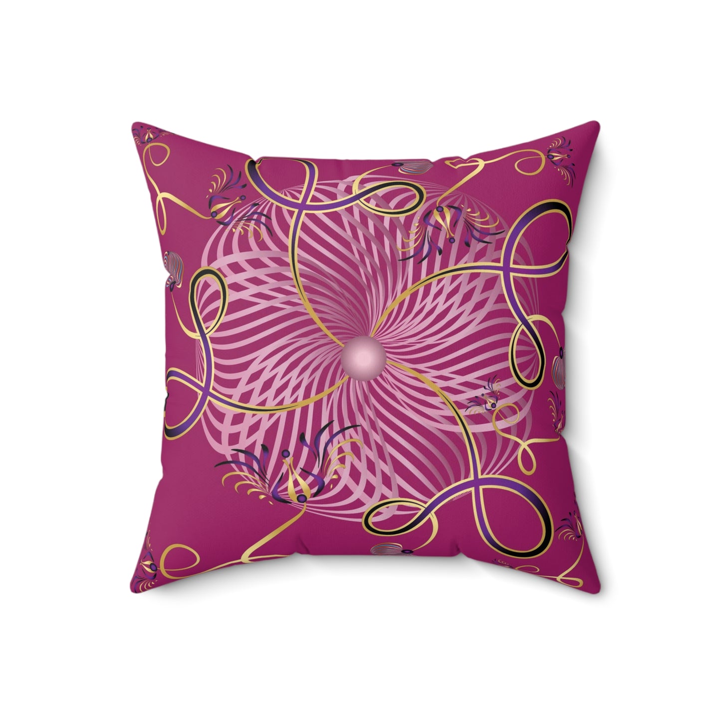 Spun Polyester Square Pillow Kukloso Whimsical No 25 Purple & Violet - Free Shipping