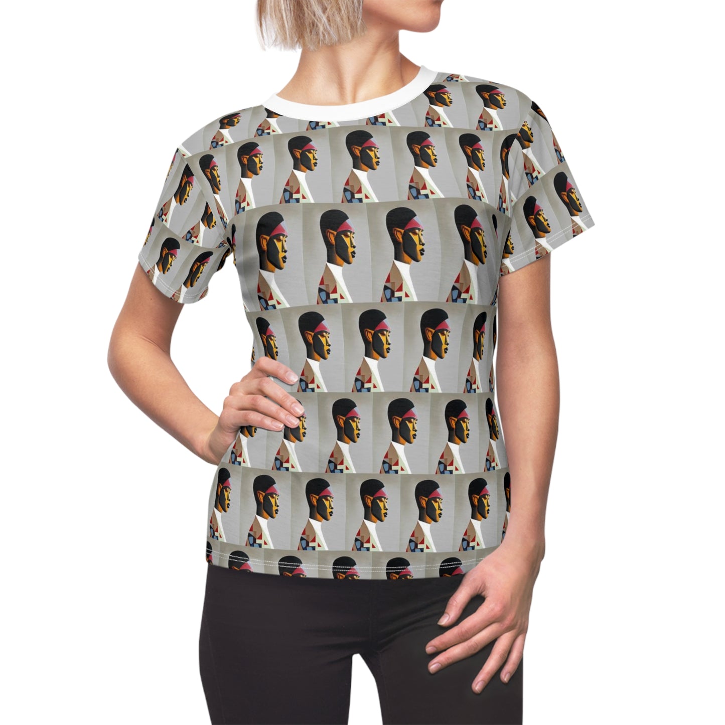 Women's Cut & Sew Tee (AOP) Kukloso Cubist Faces No 7 - Free Shipping