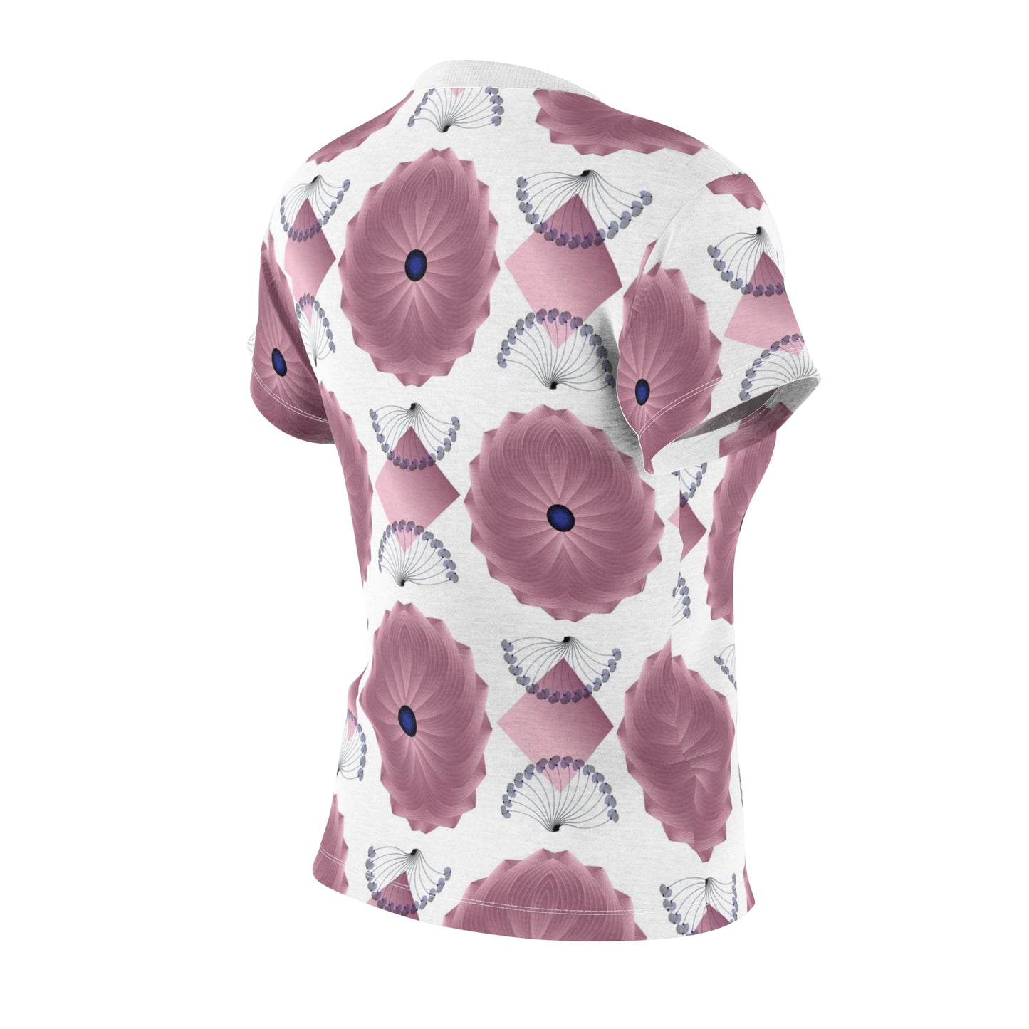 Women's Cut & Sew Tee (AOP) Kukloso AG No 29 No 8 Pink, Navy Shapes on White - Free Shipping