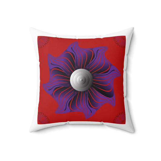 Spun Polyester Square Pillow Kukloso Mandala No 133 Purple/Red, No 132 Chocolate - Free Shipping